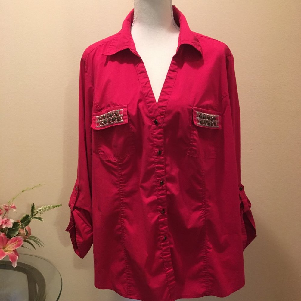 CATO BUTTON🧿 FRONT SHIRT Sz 22/24
